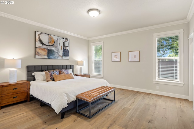 1408 Taylor St, Eugene, OR 97402 - bedroom featuring crown molding, baseboards, and light wood-style floors