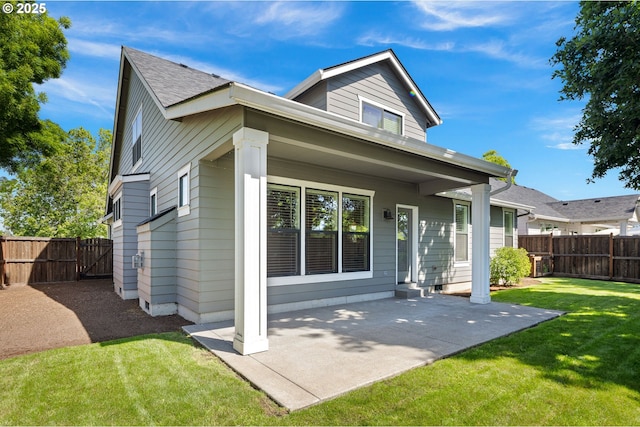 1408 Taylor St, Eugene, OR 97402 - rear view of house with roof with shingles and a patio
