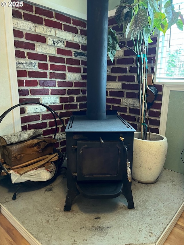 details with a wood stove