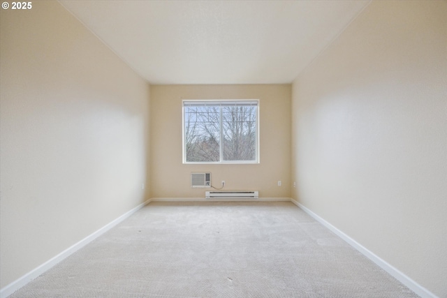 14781 SW Beard Rd, Beaverton, OR 97007 - empty room featuring baseboard heating, light carpet, and a wall mounted AC
