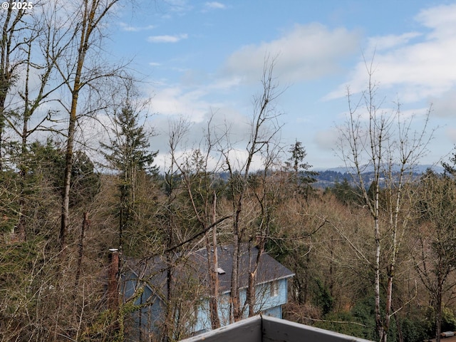 view of mountain feature with a view of trees