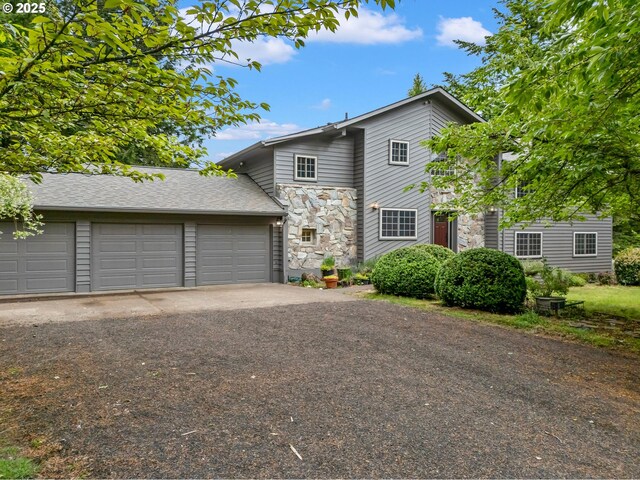 21075 NE Turner Ln, Hillsboro, OR 97123 - mid-century home featuring stone siding and driveway