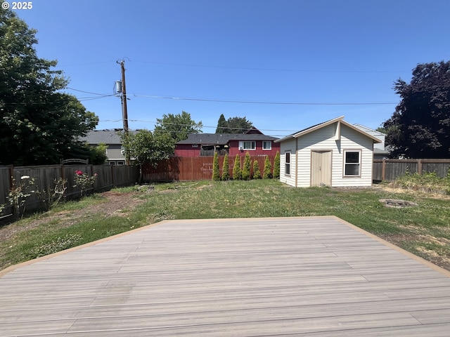3345 SW 124th Ave, Beaverton, OR 97005 - deck with a fenced backyard and an outbuilding