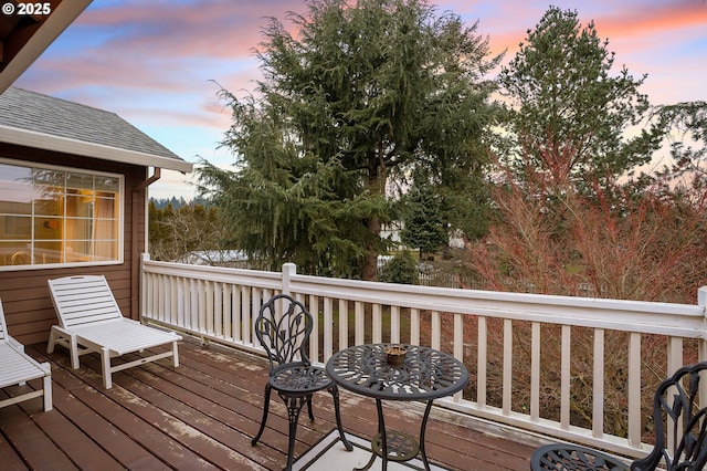 view of deck at dusk