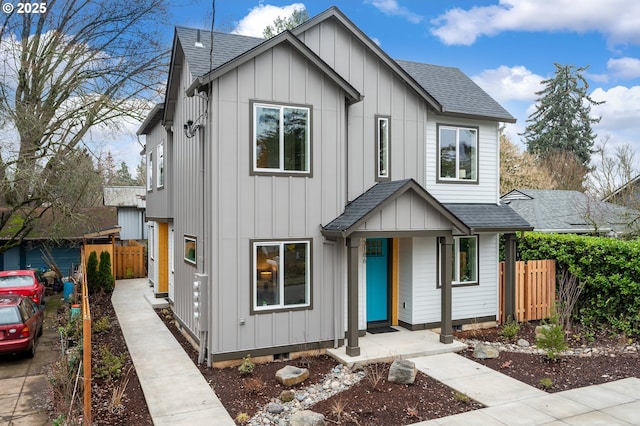 view of modern inspired farmhouse