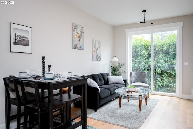 living room featuring light hardwood / wood-style floors