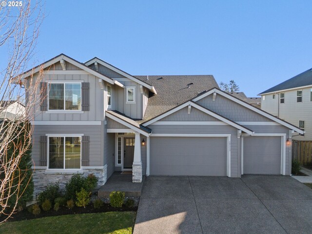 craftsman-style house with a garage