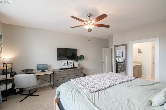 5300 Davis St SE, Turner, OR 97392 - bedroom with an office area, light carpet, and ceiling fan