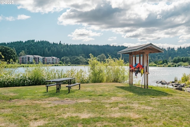 5300 Davis St SE, Turner, OR 97392 - view of green lawn featuring a forest view and a water view