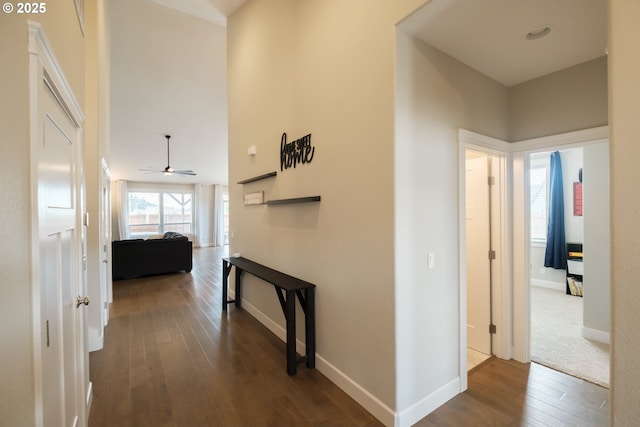 5300 Davis St SE, Turner, OR 97392 - corridor featuring dark wood finished floors and baseboards
