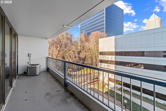 balcony with central air condition unit