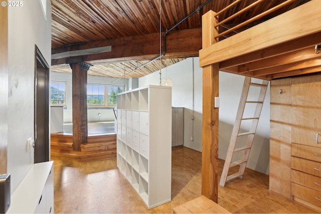 1420 NW Lovejoy St Unit 518, Portland, OR 97209 - hall featuring beam ceiling