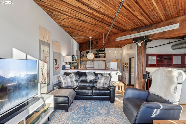 1420 NW Lovejoy St Unit 518, Portland, OR 97209 - living room featuring wooden ceiling