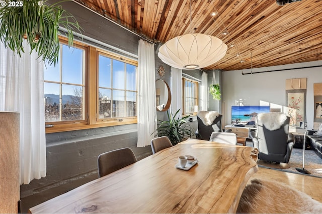 1420 NW Lovejoy St Unit 518, Portland, OR 97209 - dining area featuring wooden ceiling