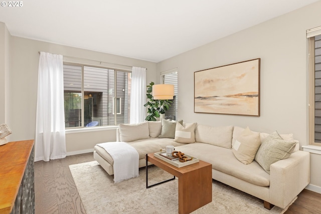 5026 SE Mill St, Portland, OR 97215 - living room with wood finished floors and baseboards