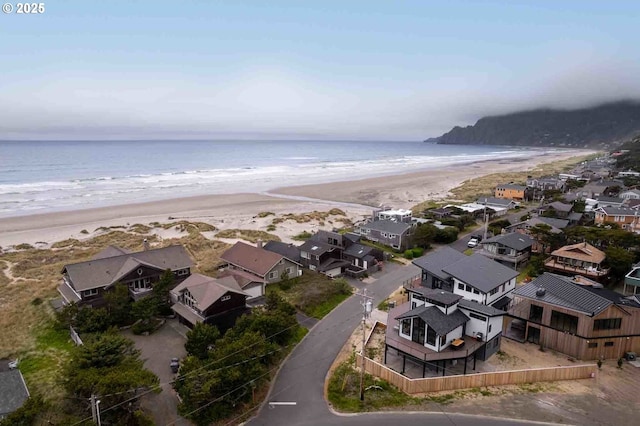 aerial perspective of suburban area featuring extended coastline