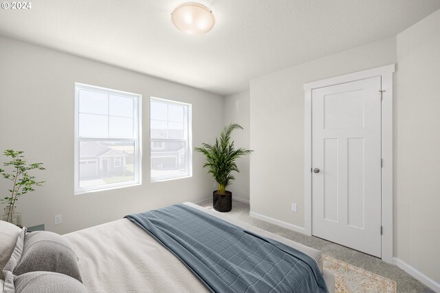 bedroom featuring carpet and baseboards