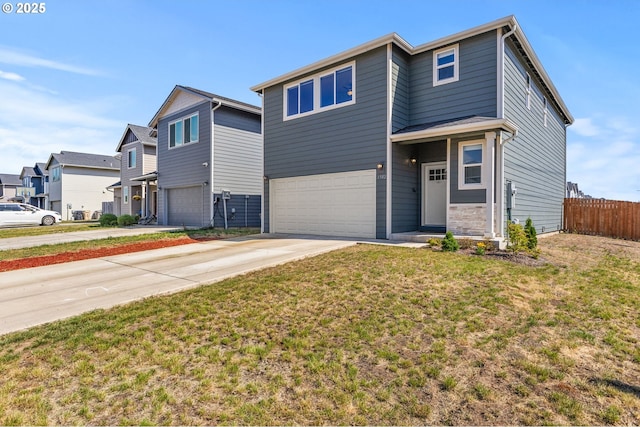 1502 Timothy St, Philomath, OR 97370 - view of front of property with an attached garage, concrete driveway, and a residential view