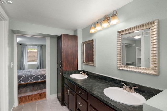 3305 NE Siskiyou St, Portland, OR 97212 - full bathroom featuring connected bathroom, double vanity, and tile patterned flooring