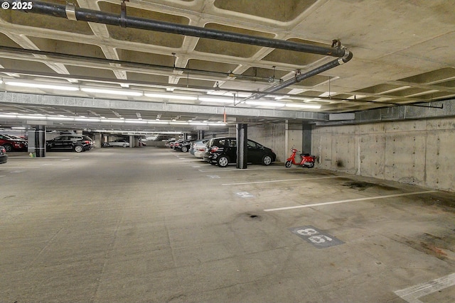 view of parking garage