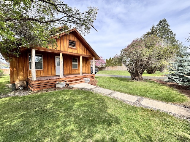 view of front of property with a porch and board and batten siding