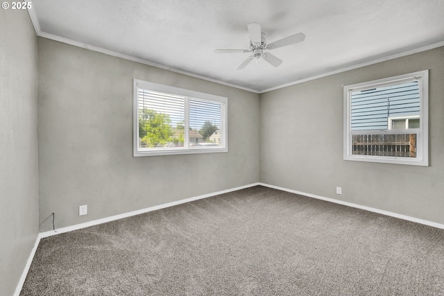 1332 Centennial Blvd, Springfield, OR 97477 - carpeted empty room with a ceiling fan and crown molding