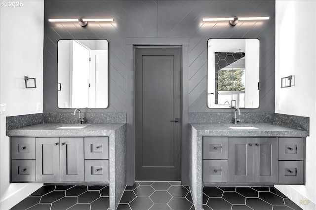 bathroom featuring vanity and tile patterned floors