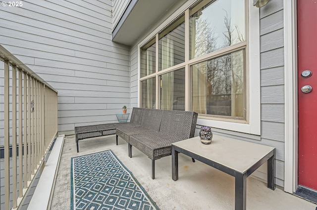 view of patio featuring an outdoor living space