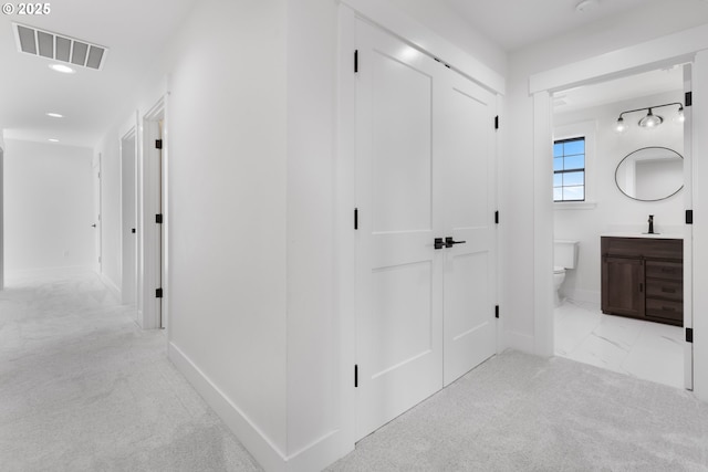 25053 Larson Rd, Monroe, OR 97456 - hallway with carpet flooring and recessed lighting