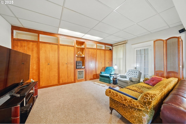 113 NE 7th Ave, Milton-Freewater, OR 97862 - carpeted living room featuring a drop ceiling