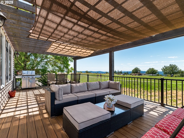 8833 SE Bristol Park Dr, Happy Valley, OR 97086 - wooden terrace with outdoor lounge area
