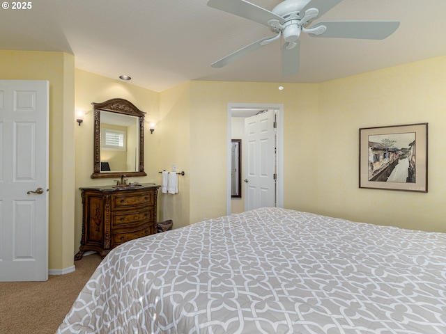 8833 SE Bristol Park Dr, Happy Valley, OR 97086 - carpeted bedroom featuring a sink and a ceiling fan
