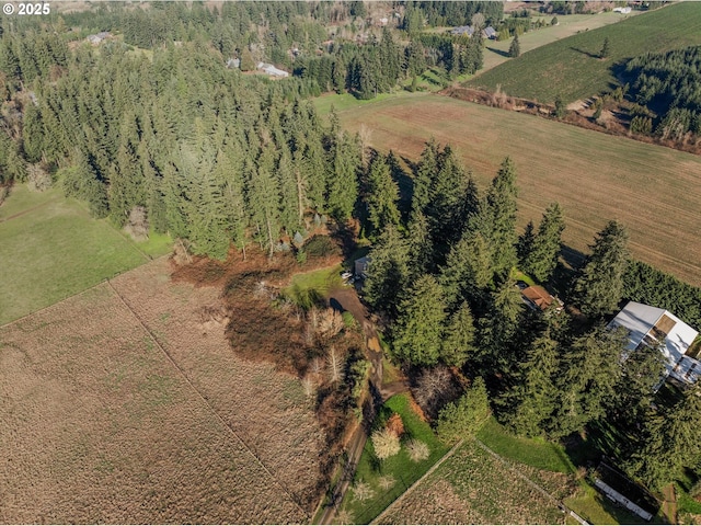 drone / aerial view with a rural view