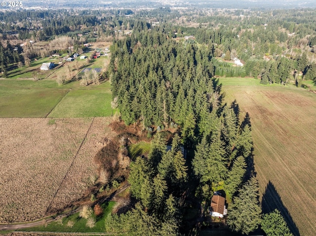 bird's eye view with a rural view