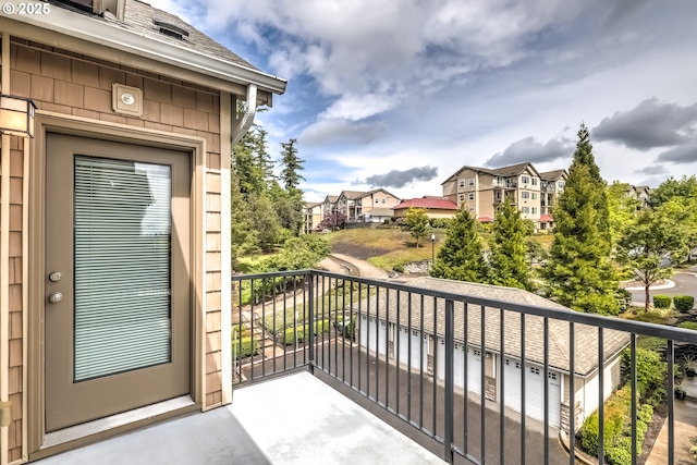 balcony featuring a residential view