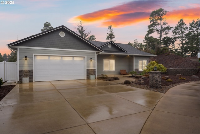 view of front facade featuring a garage