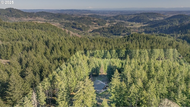 bird's eye view featuring a mountain view