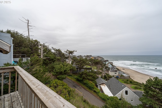 water view featuring a beach view