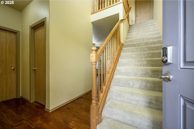 1367 Cramner St, Lafayette, OR 97127 - staircase featuring wood finished floors