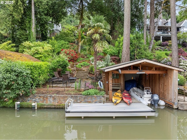 dock featuring a water view