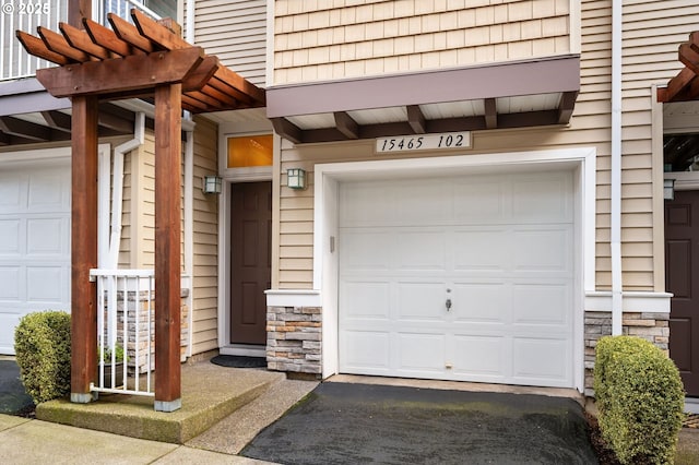 view of garage