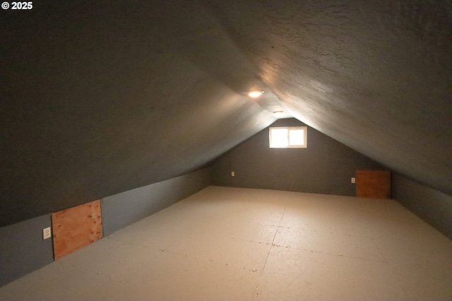 additional living space with vaulted ceiling