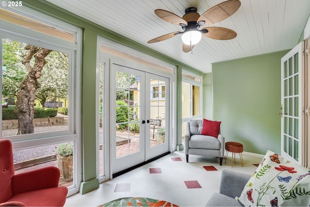 6209 SE 13th Ave, Portland, OR 97202 - sunroom / solarium with french doors and wooden ceiling
