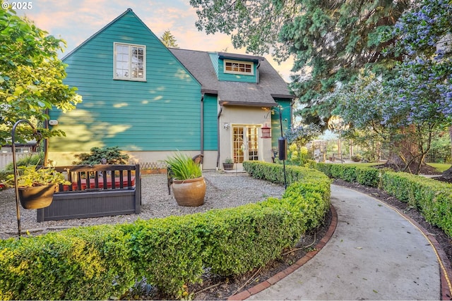 6209 SE 13th Ave, Portland, OR 97202 - view of front of home with french doors and roof with shingles
