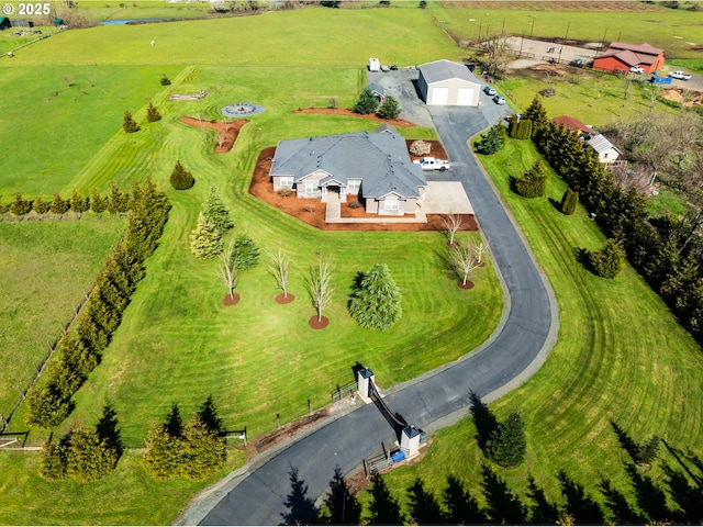 drone / aerial view featuring a rural view