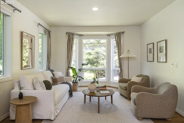 13037 SW Ascension Dr, Portland, OR 97223 - living area featuring plenty of natural light, recessed lighting, and wood finished floors