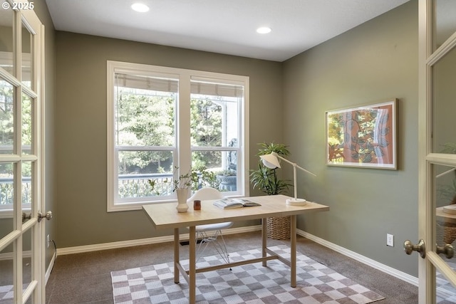 13037 SW Ascension Dr, Portland, OR 97223 - carpeted office space with baseboards and recessed lighting