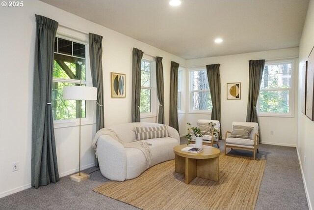 13037 SW Ascension Dr, Portland, OR 97223 - living room featuring carpet floors, recessed lighting, and baseboards