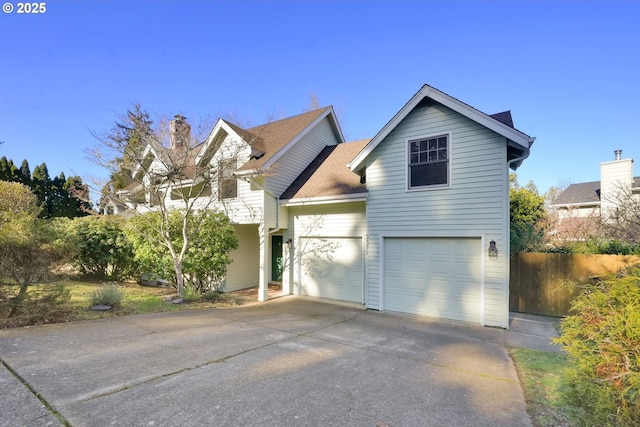 front of property featuring a garage