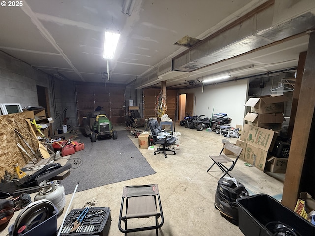 interior space with a garage